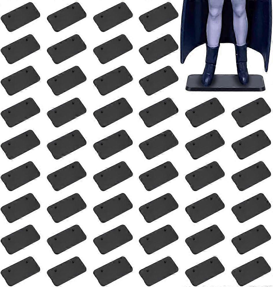 50 PCS Plastic Black Stand Bases for Most 6 inch Action Figure 2.5x1.2inch Action Figure Stand Bases Model Display Support Stand Base 2 Pegs Model Sup