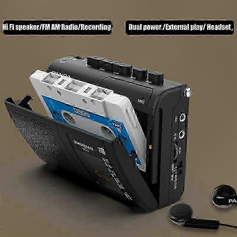 Retro AM/FM Radio with Cassette Player and Tape Functionality