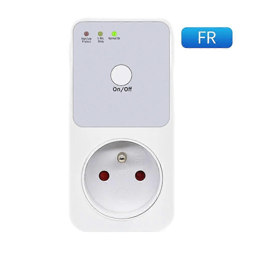 Automatic Voltage Protector Socket Switcher AC 220V Power Surge Safe Protector EU FR UK US Plug Socket Refrigerator Protect