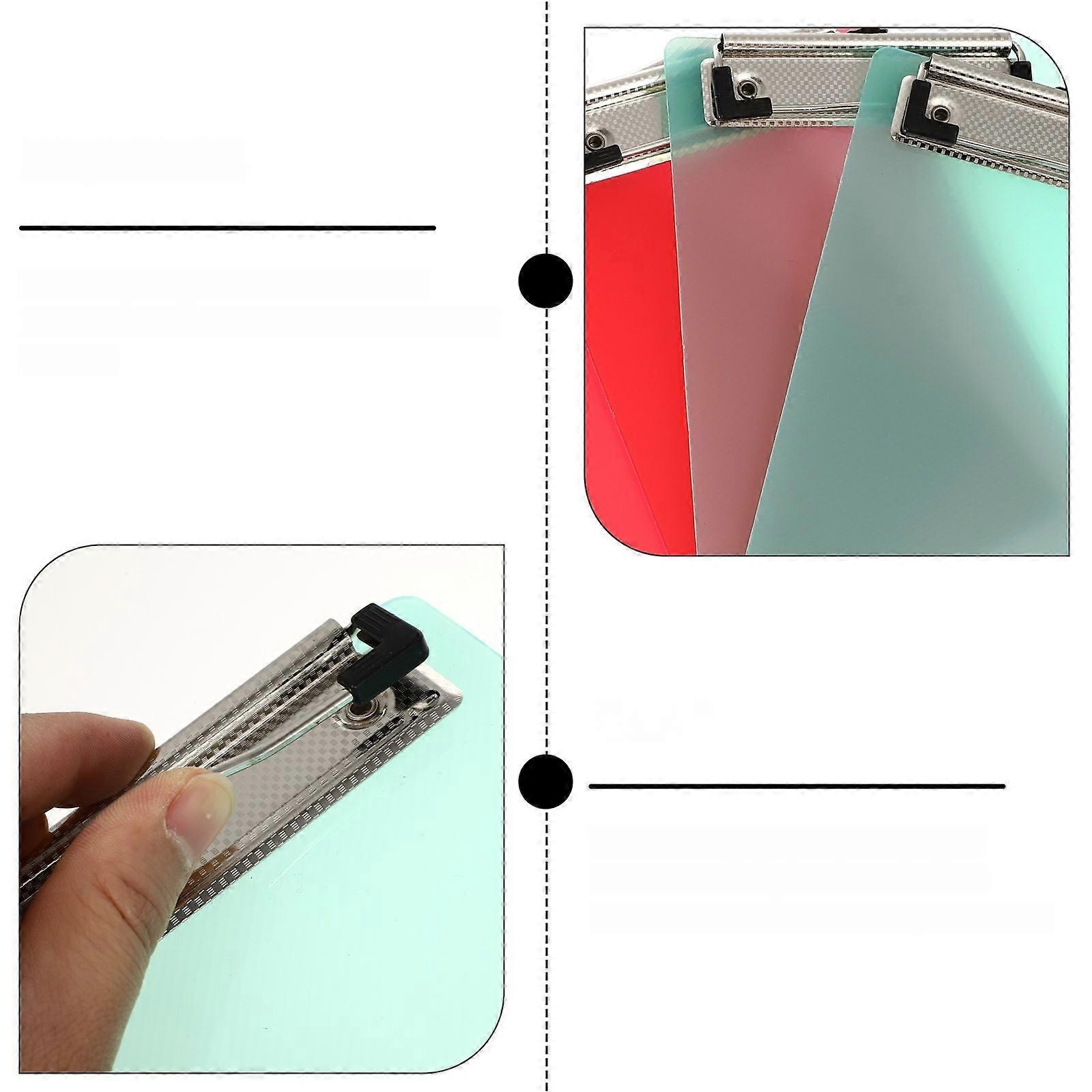 5 Pack Mini Transparent Clipboard Tiny A6 Clip Boards Colourful Plastic Clipboard Memo Size Low Profile Clip (Random Color)