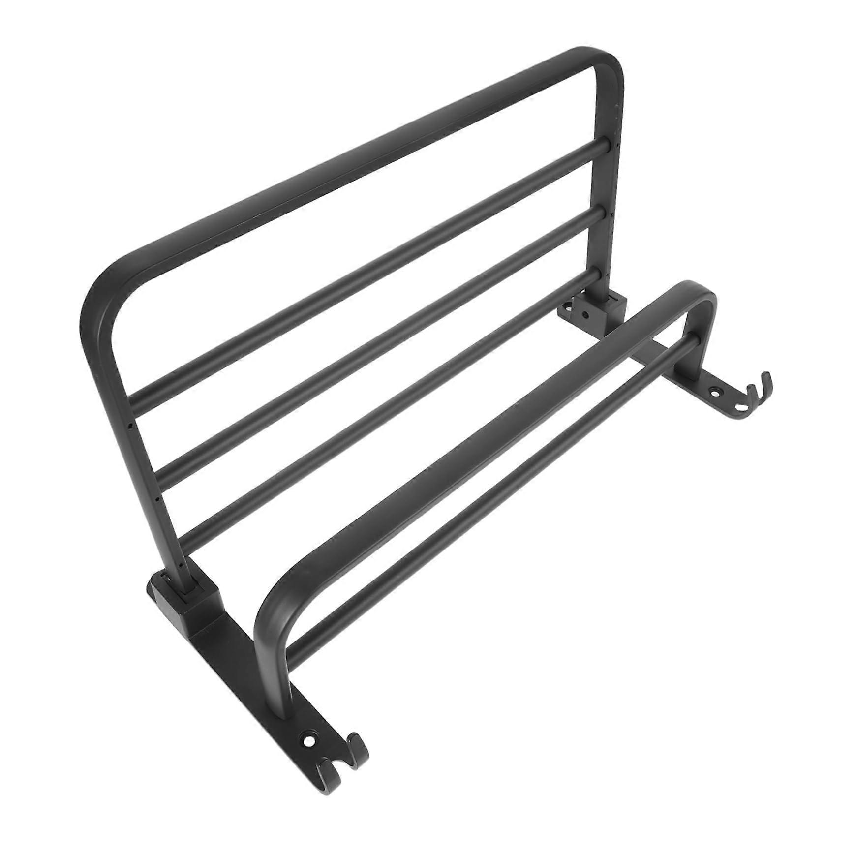 Wall Mounted Towel Rack with Hooks, No Drill Aluminum Bathroom Towel Holder Shelf, SpaceSaving Organizer