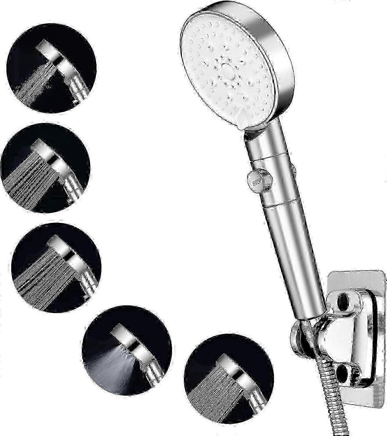 Shower Head, High Pressure Shower Head With 5 Modes With Pause Switch On/stop - Black _ww
