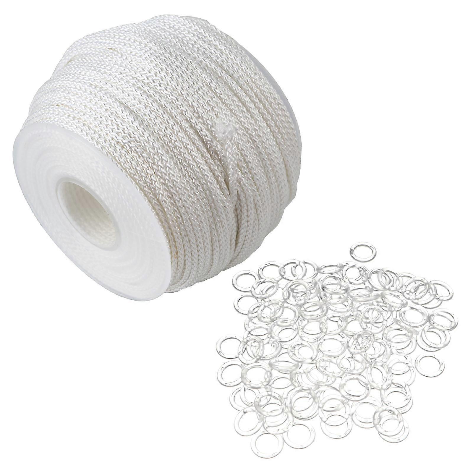 Plastic Curtain Rope Curtain Wire for Window Use 1Set with Rings