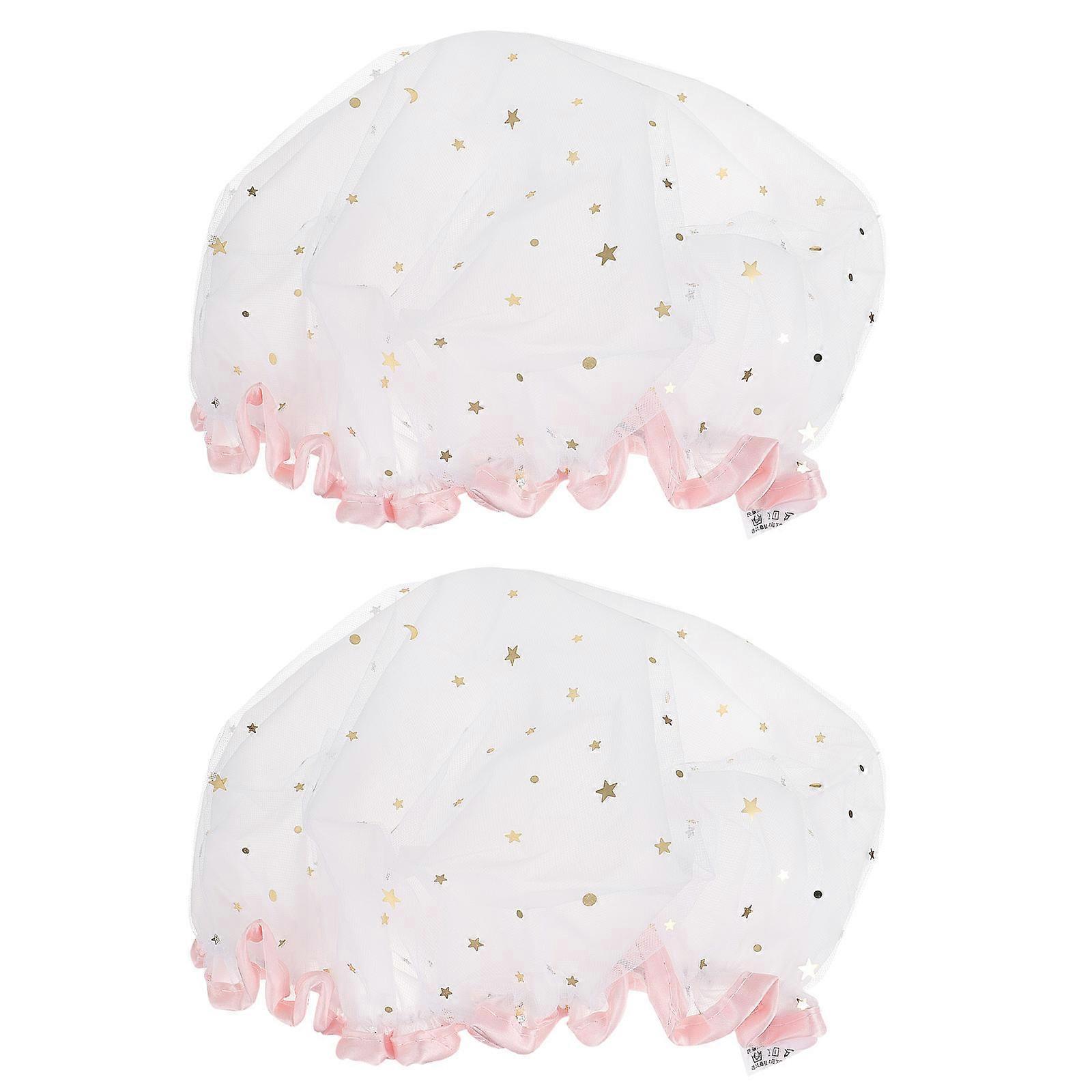 Waterproof Bathing Caps Satin Shower Caps for Shower 4Pcs