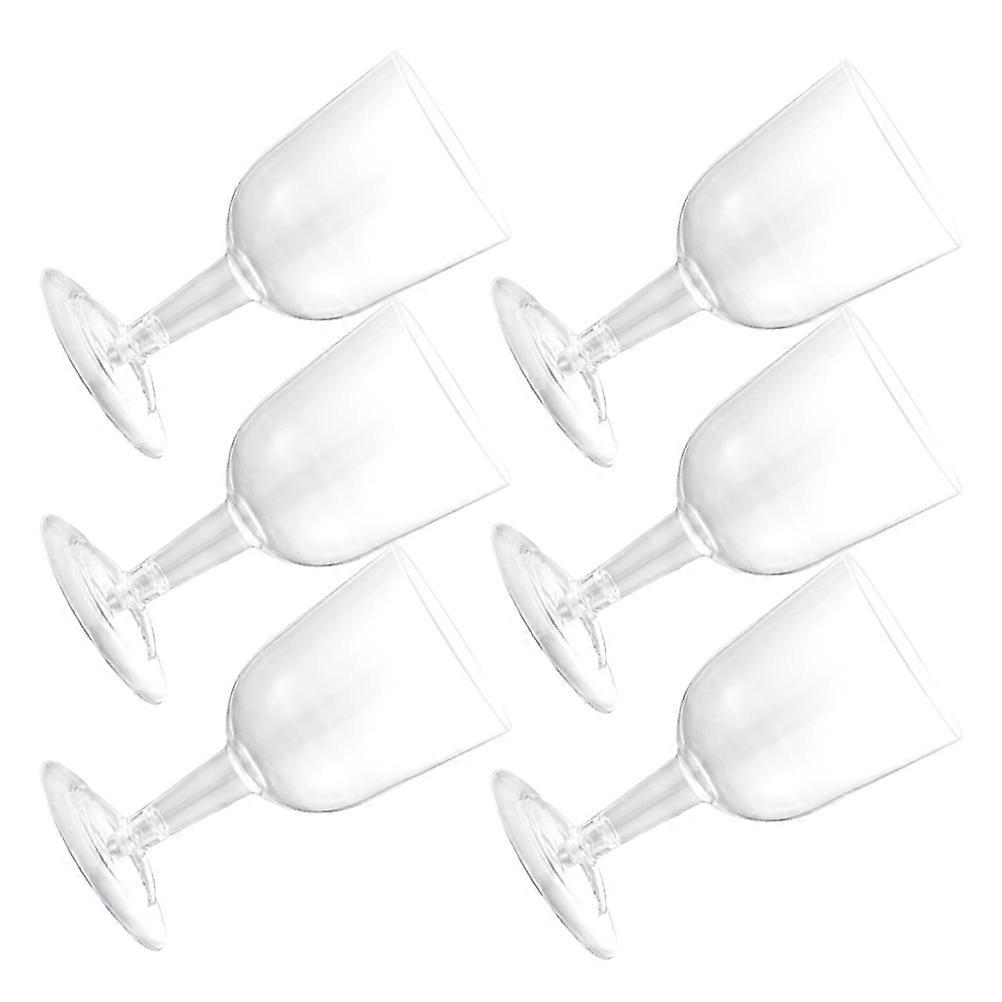 Reusable Plastic Wine Glasses for Party 6Pcs Transparent Wine Goblets