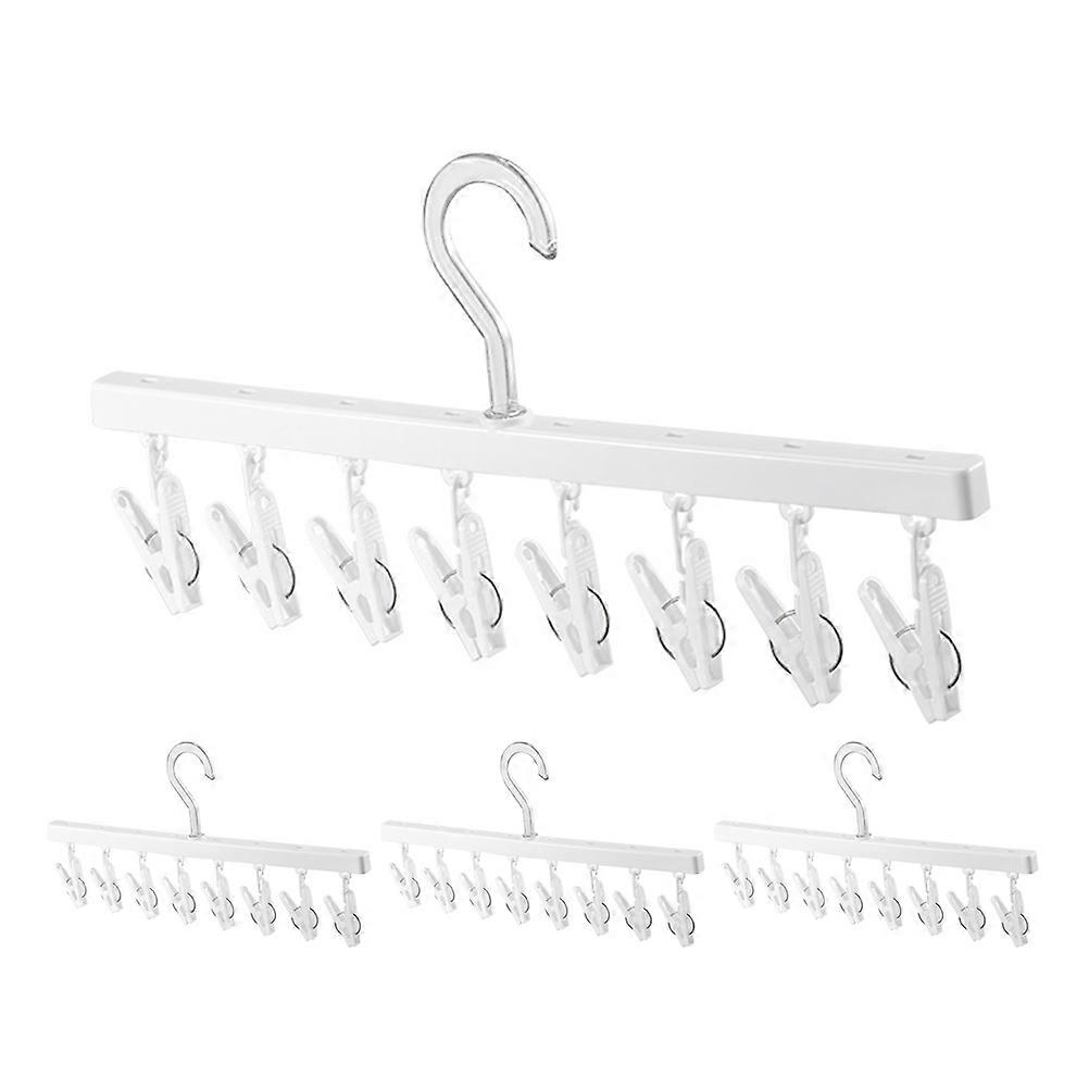 Clip Hangers Socks Drying Rack with 8-Clips for Clothes Organization 4Pcs
