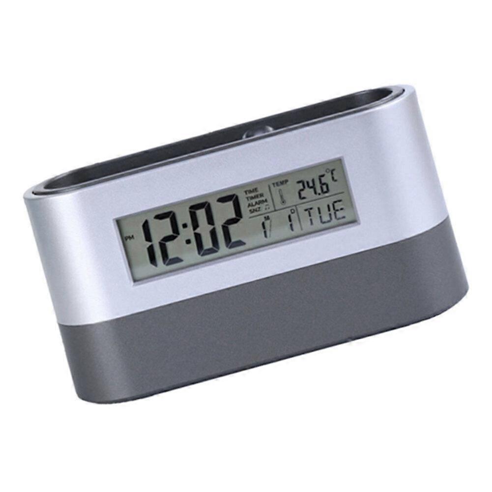 Silent Alarm Clock,Table Clock,Electronic Digital Pen Holder,Tools Name Card Holder,Calendar Temperature Display Timer