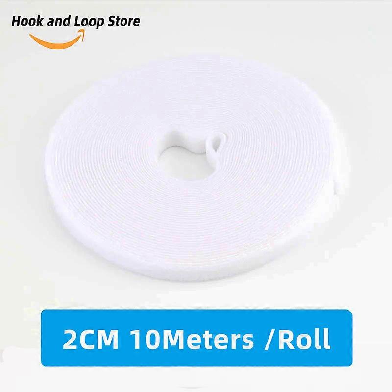10m x 20mm in 1 Roll Reusable Cable Ties Double Side Hook and Loop Straps For Wires Cords Manage Wire Organizer