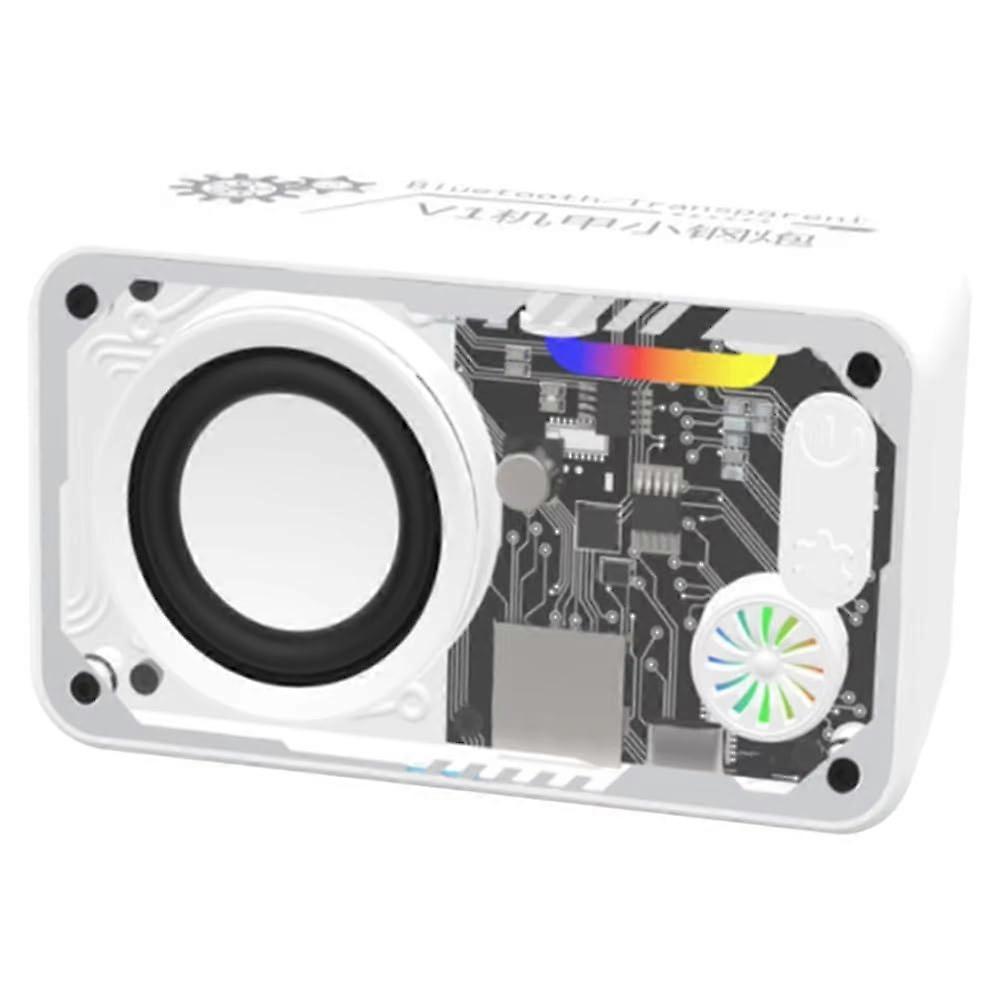 Portable Intelligent Mini Speaker Bluetooth 5.3 Compatible LED Colorful Light Transparent Mecha TypeC Charging Model A