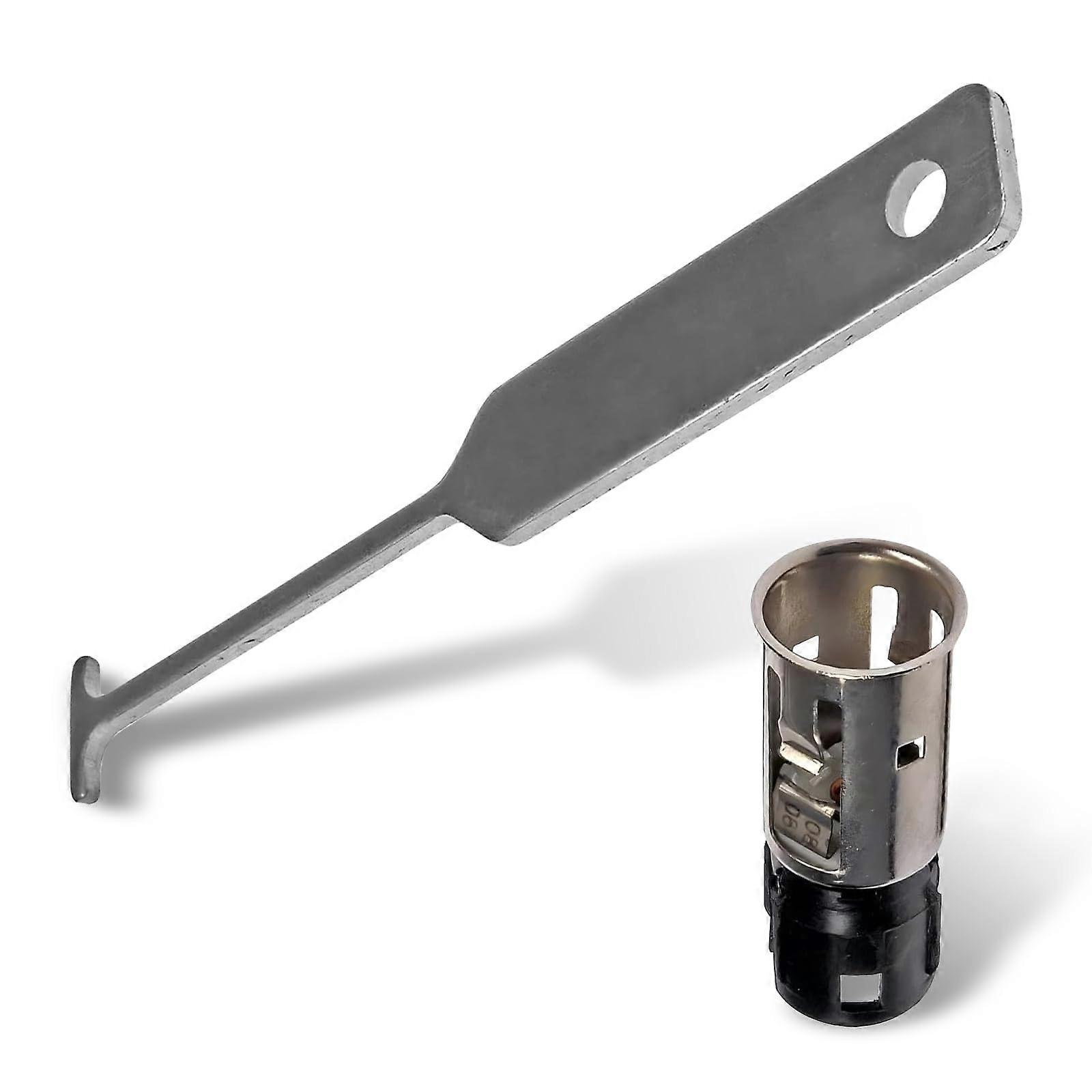 Silver Cigarette Lighter Socket Replacement with Removal Tool, Heat Resistant Durable Design for GM