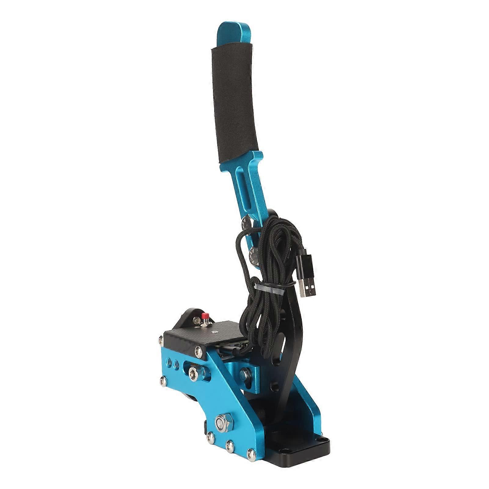 Sim Racing Handbrake 64 Bit USB with Hall Sensor, CNC Aluminum Progressive Control for PC PS4 PS5 Blue