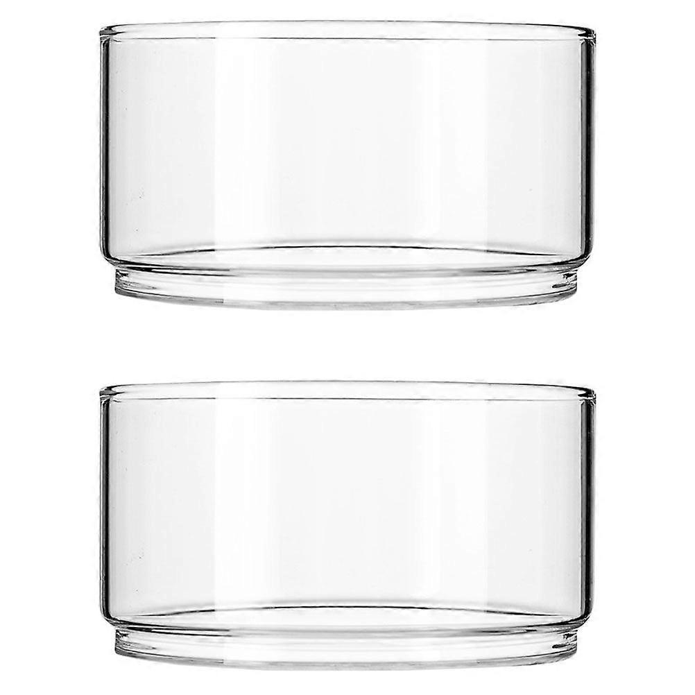 2Pcs Glass Bowl Storage Holder Salad Fruit Container Kitchen Accessory Jar