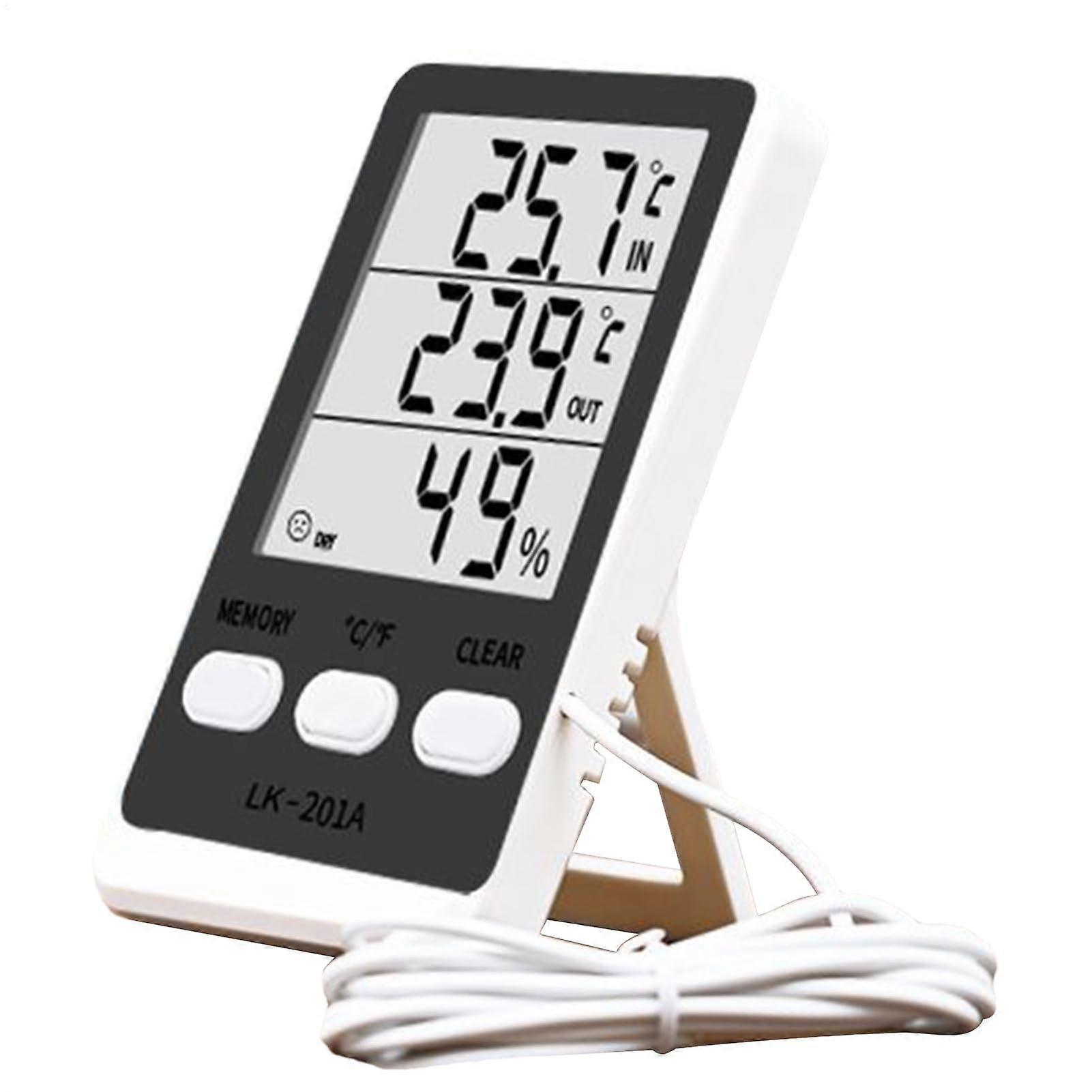 Digital Hygrometer Freezer Thermometer with Waterproof LCD Display for Refrigerator Fish Tank