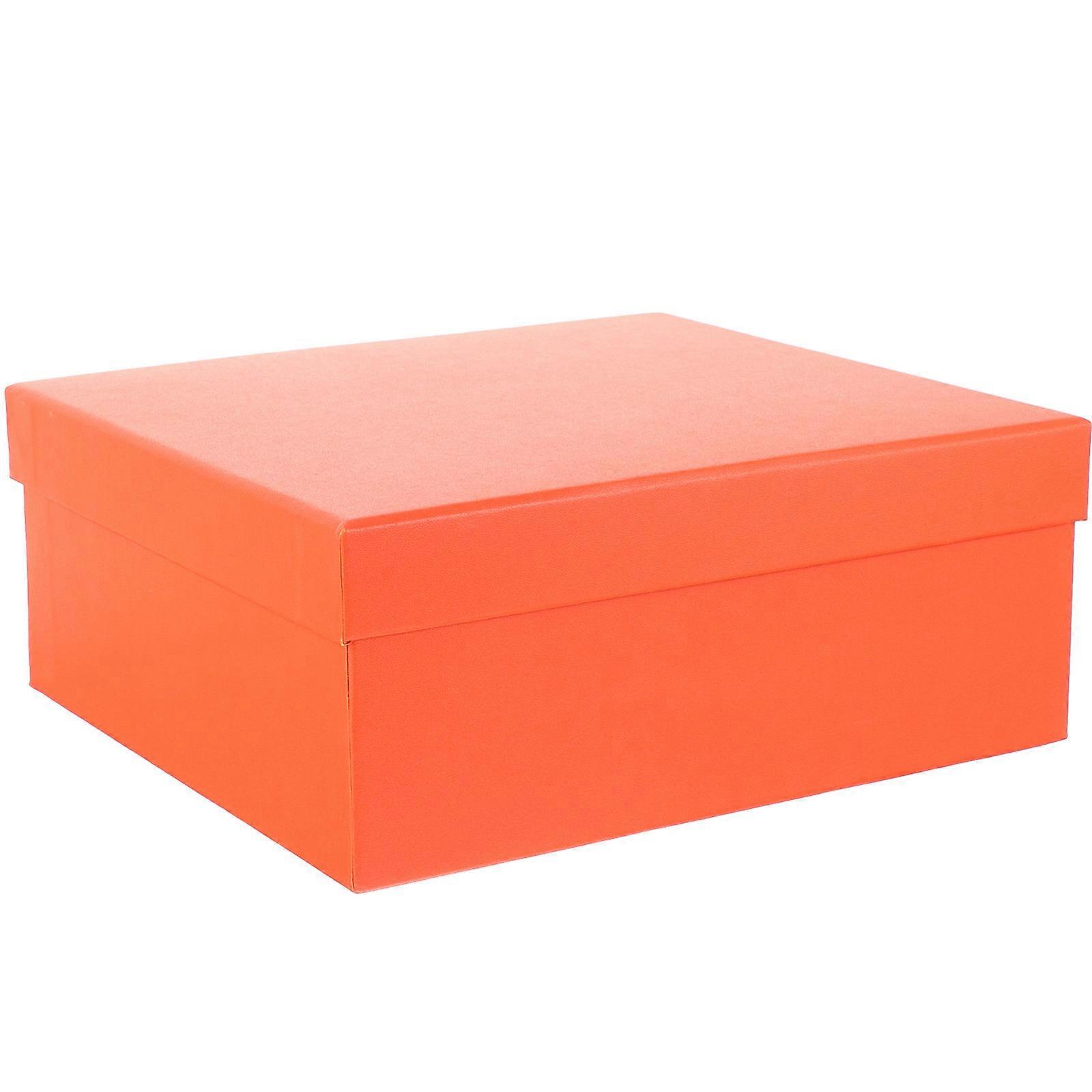Gift Box Paper Storage Box for Home 5Pcs Orange Lightweight Design