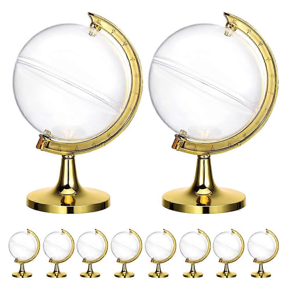 13Pcs Golden Mini Globe Candy Case for Storage Use Plastic Candy Containers