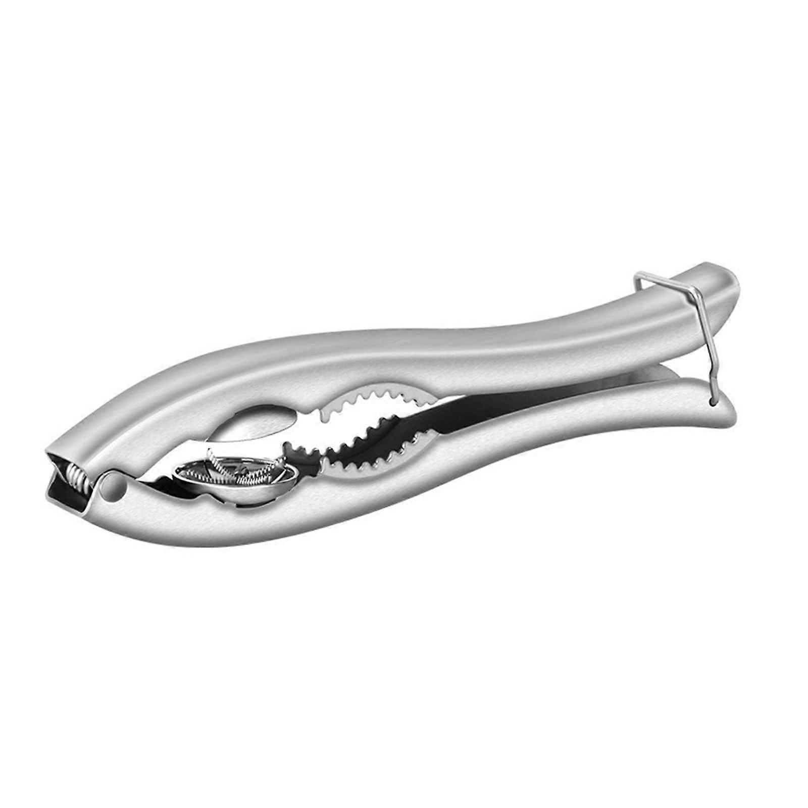 Stainless Steel Nutcracker and Chestnut Opener with Serrated Design for Quick Nut Shelling