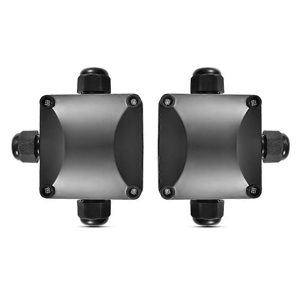 Black Waterproof Junction Box Terminal Box for 2Pcs Use