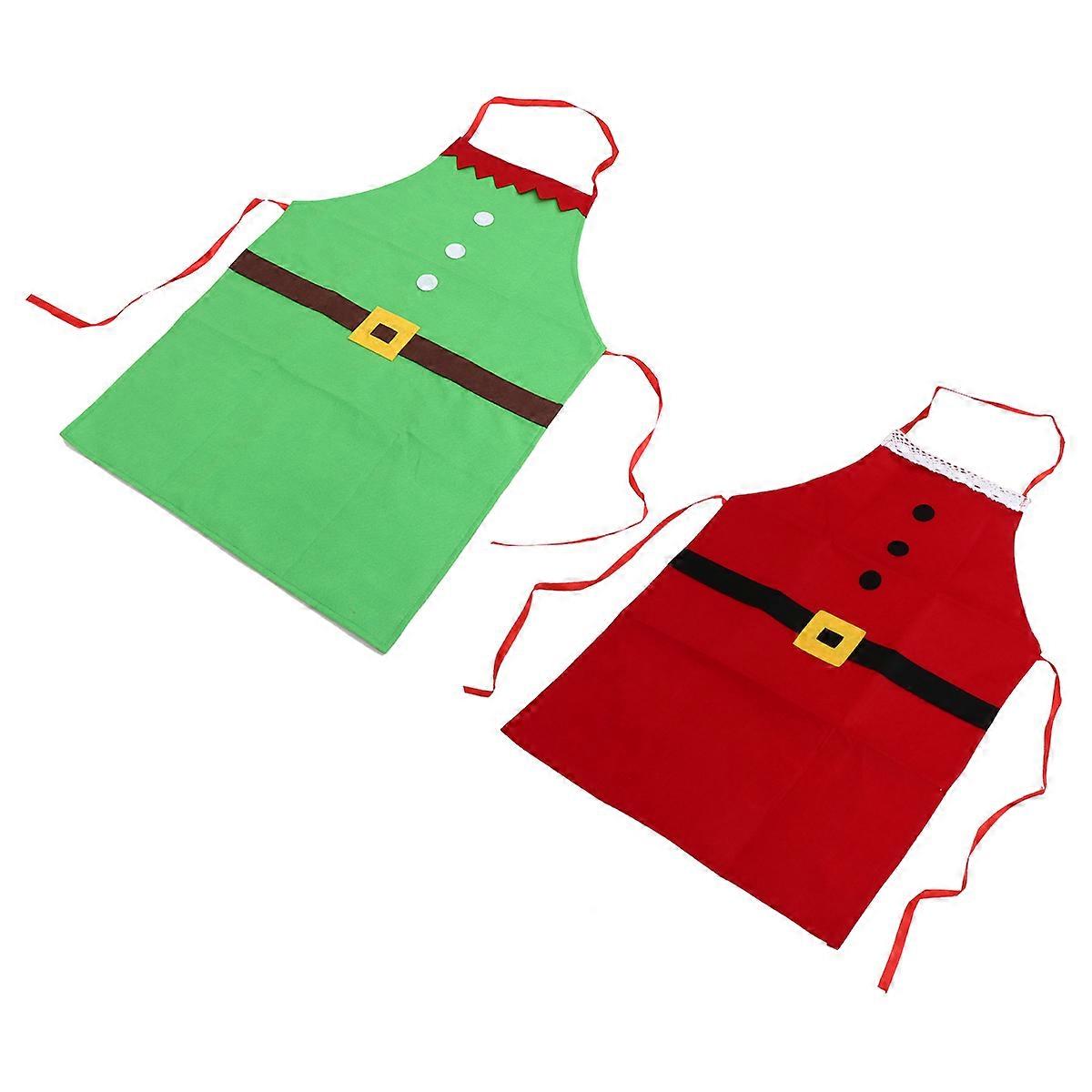 Kitchen Apron Christmas Apron Waterproof for Home Use 2Pcs