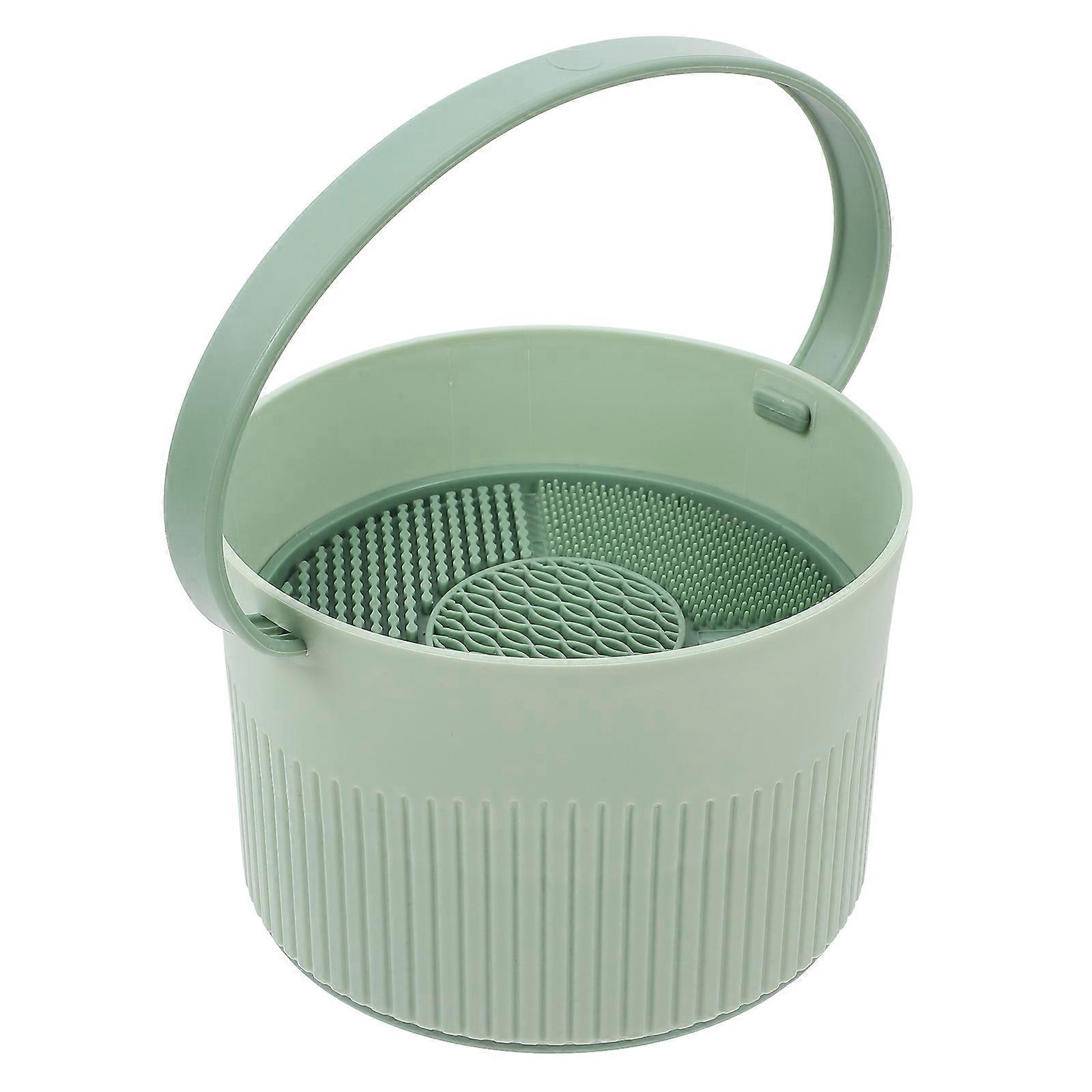 Makeup Brush Cleaner Tool for Makeup Brush Cleaning Bowl 2Pcs Set Green