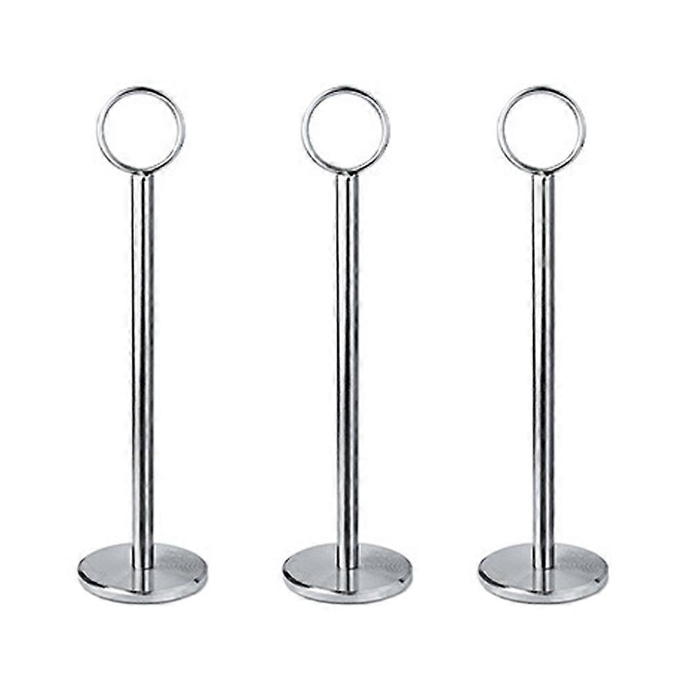 Table Memo Clip Double-Sided Number Folder for Holding 6Pcs Silver