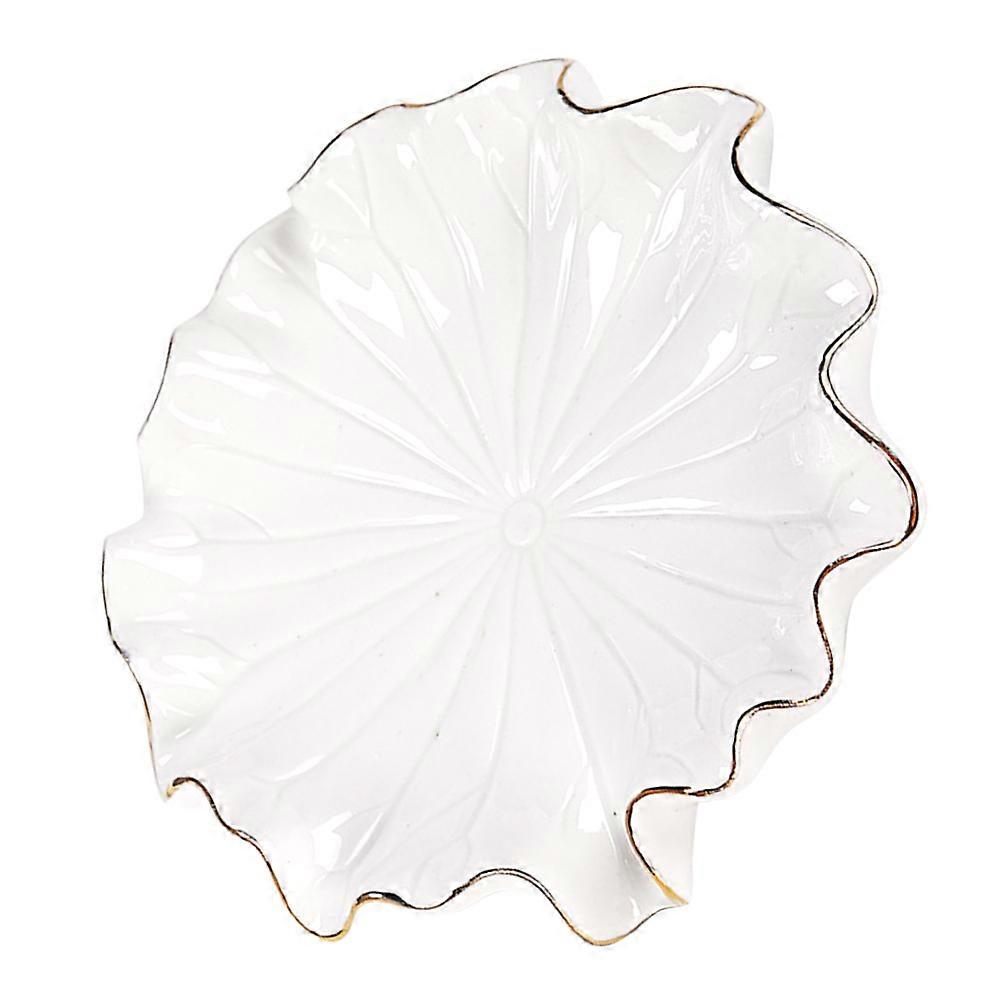 Ceramic Soap Dish Lotus Leaf Self Draining 3Pcs Bathroom Soap Holder