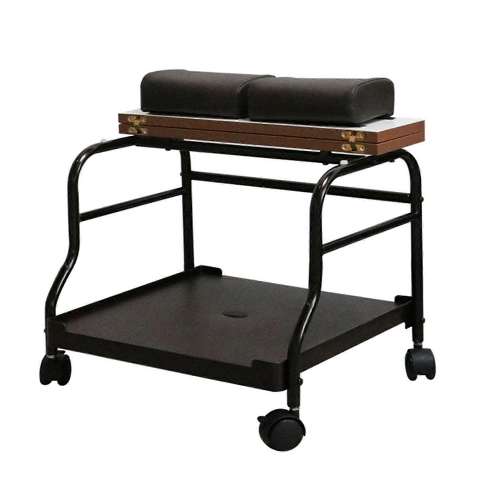 Pedicure Trolley with Adjustable Foot Rest, Foldable Surface and Lockable Wheels for Salon Spa