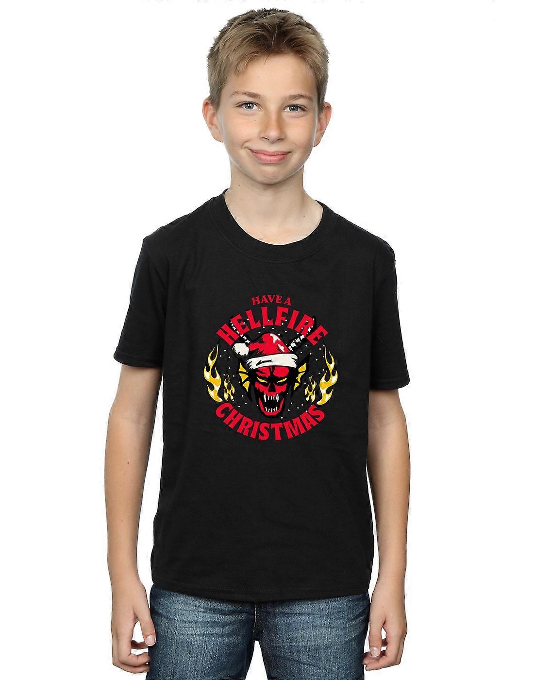 Netflix Boys Stranger Things Hellfire Christmas T-Shirt
