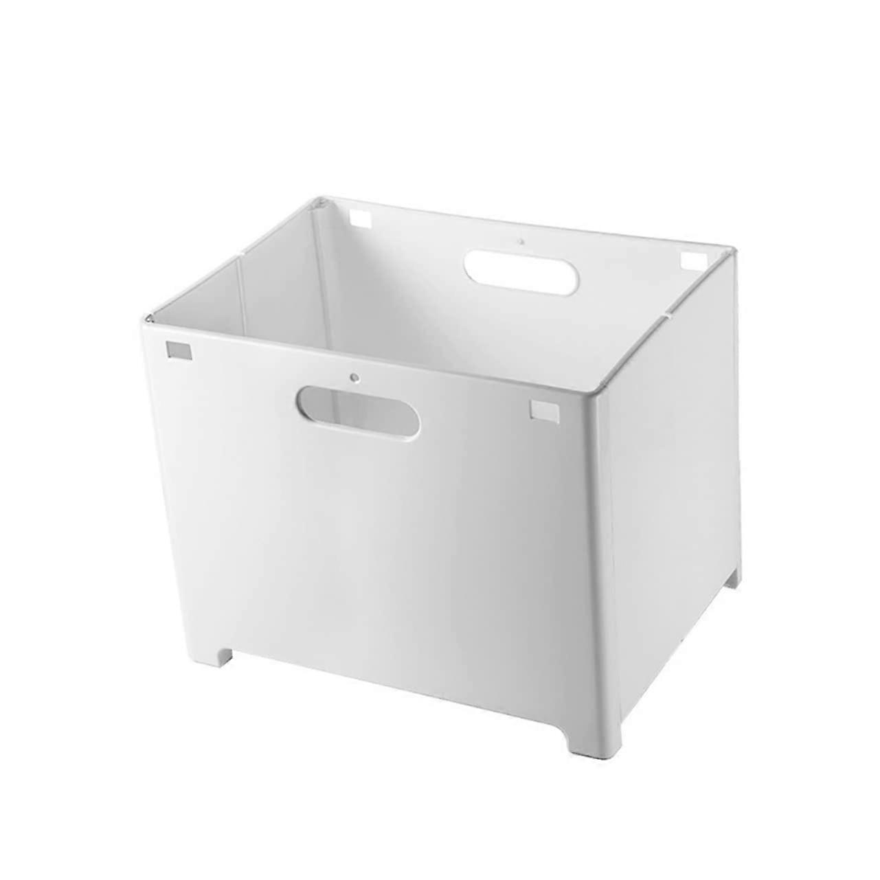 Wall Mounted Folding Laundry Basket with Hooks Plastic Hanging Hamper for Bathroom Bedroom White Large