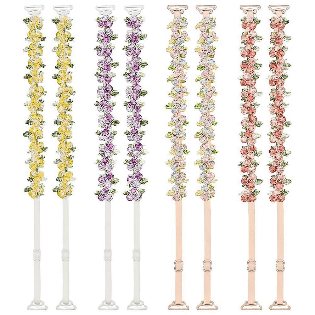 Decorative Floral Bra Straps Adjustable Removable Invisible Replacement Yellow Accessories