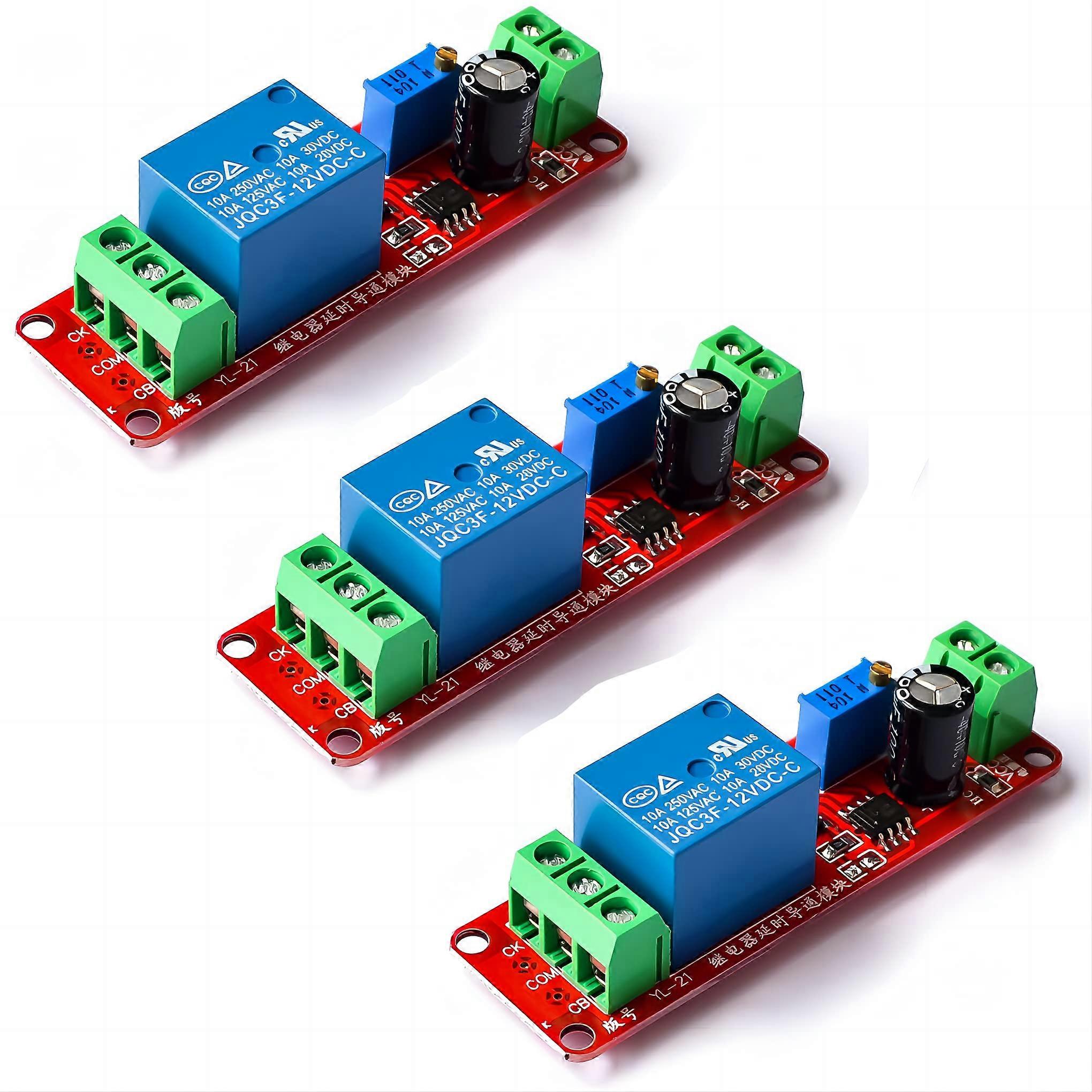 12V Timer Relay Switch NE555 Adjustable Delay Module 010s for Automotive Electronics 3pcs
