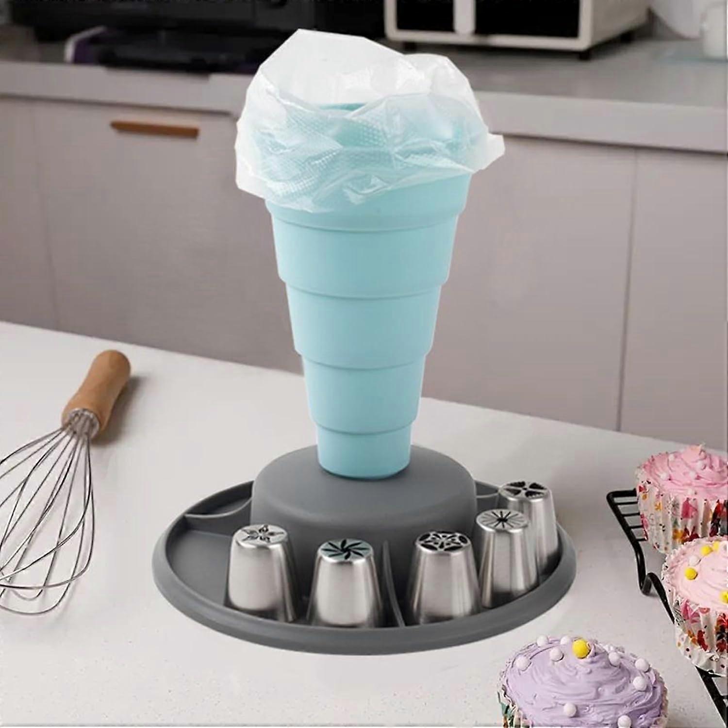 Adjustable Piping Bag Holder Stand with Foldable Design for Cake Decorating and Baking
