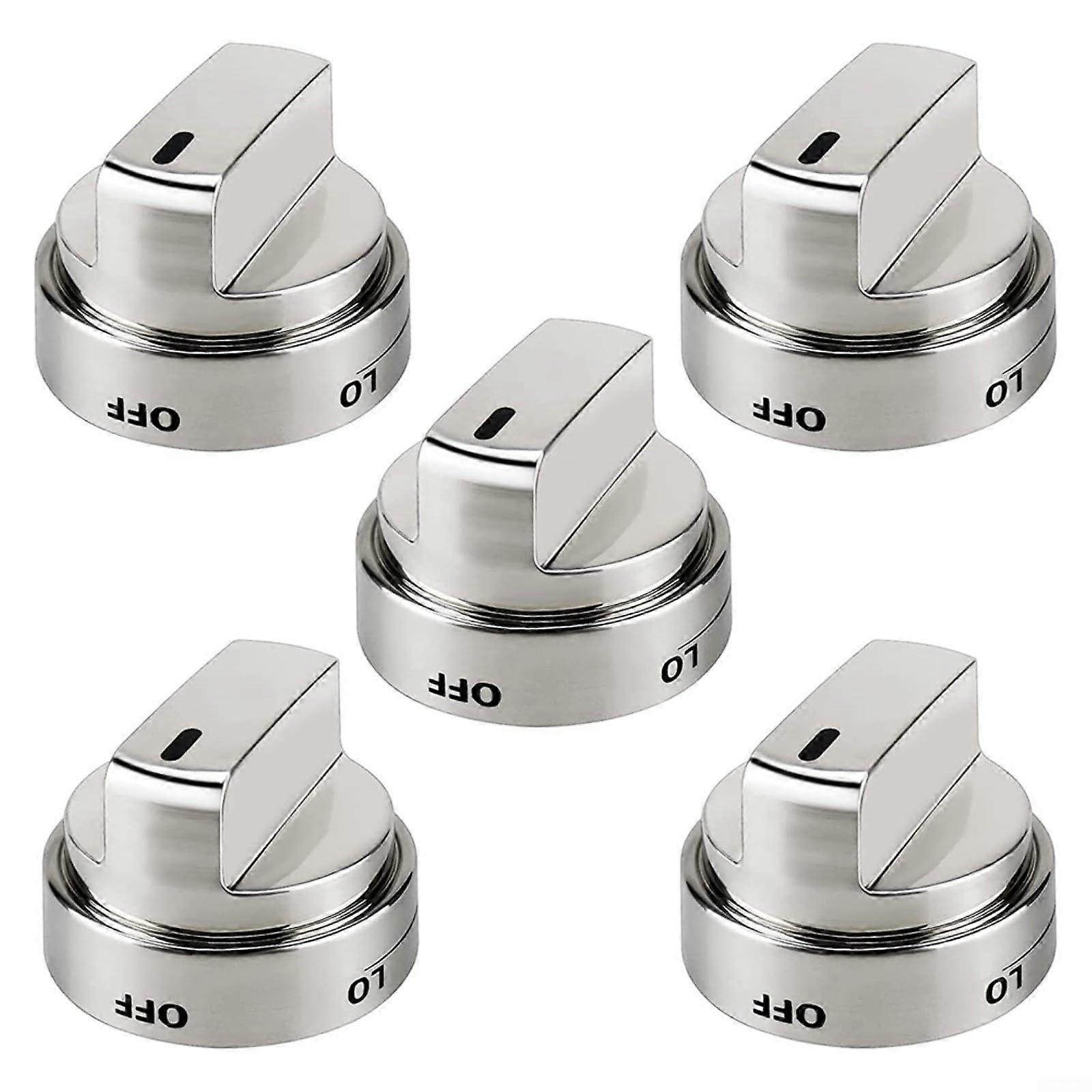 Universal Stove Knobs Set of 5 Metal Oven Temperature Control Replacement Durable HeatResistant
