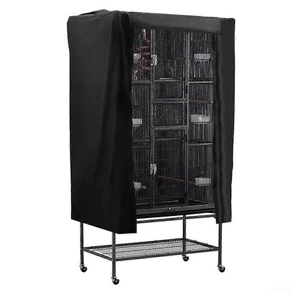 Bird Cage Cover with Light Blocking Fabric, Adjustable Front Panel, Washable UV Resistant Nylon