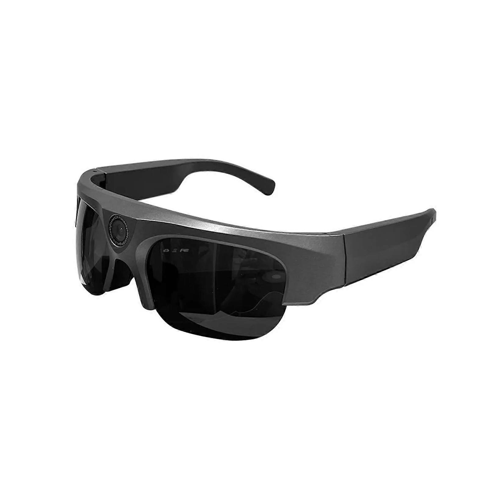 Smart AR Glasses with 120' Virtual HD Display, WiFi Camera, Bluetooth Audio, 256GB Storage, Black