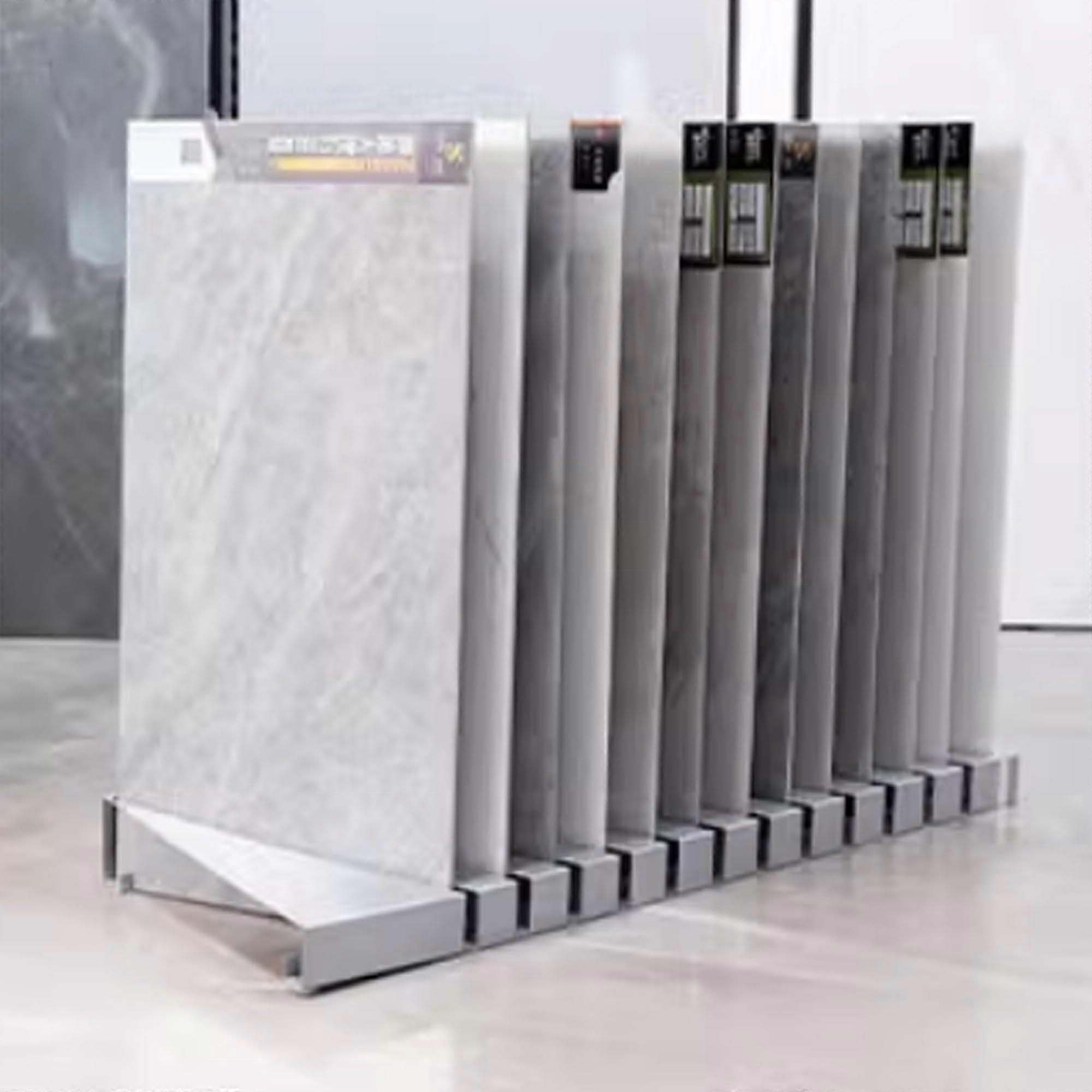 Tile Display Rack with 13 Slots, Large Capacity Freestanding Marble Sample Stand for Showroom