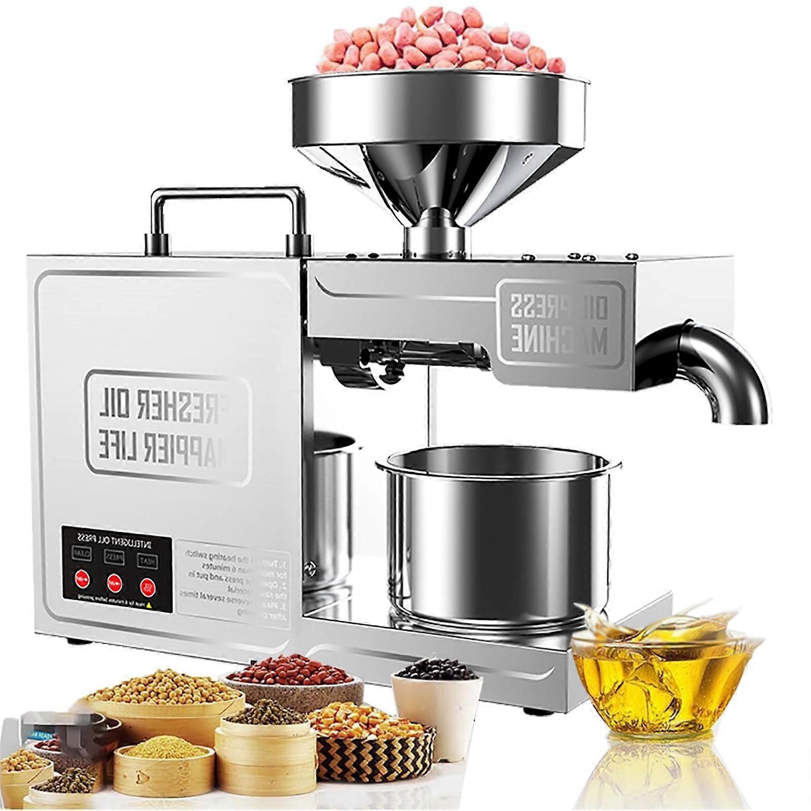 Automatic Oil Press Machine with Dual Pressing Modes and Smart Temperature Control for Nuts Seeds