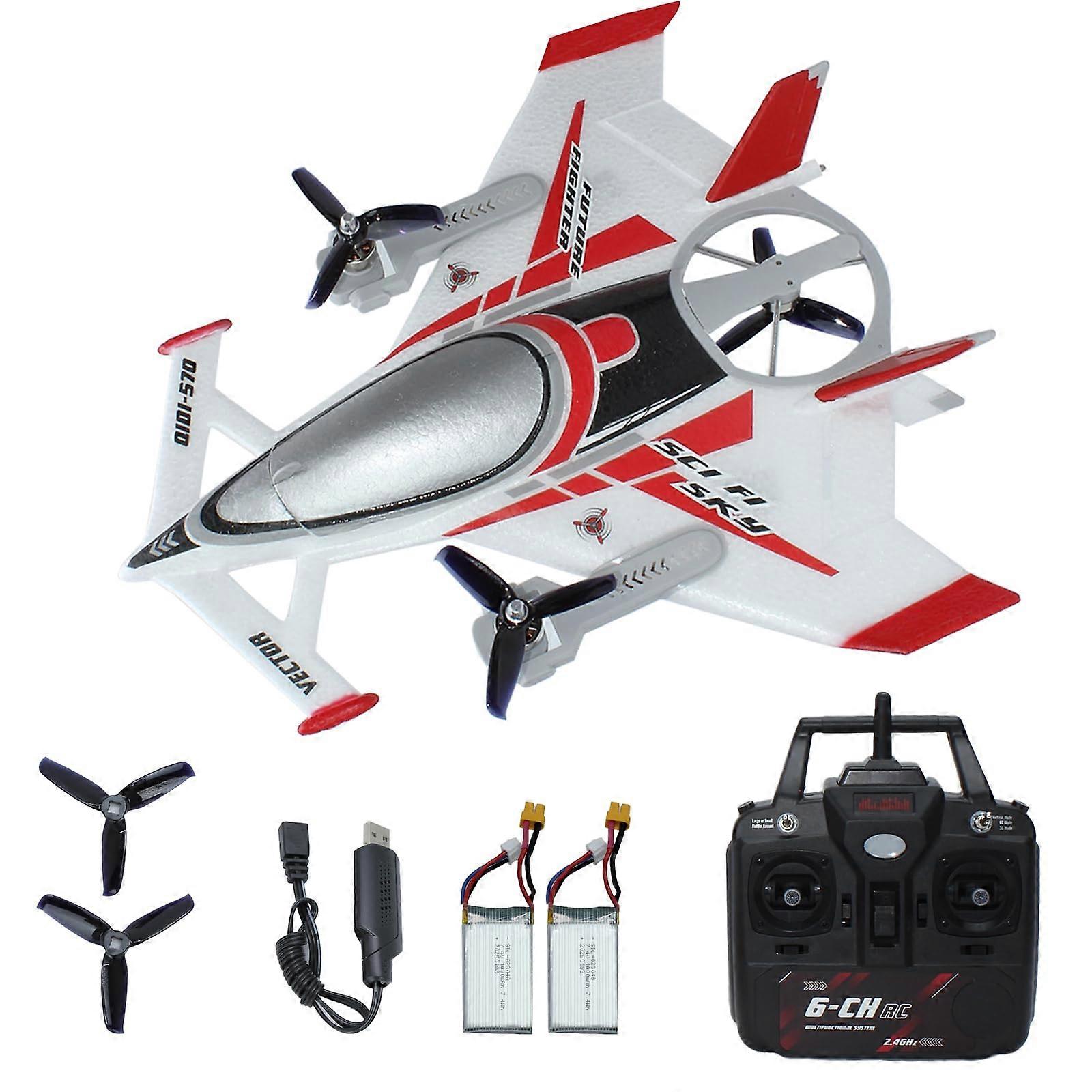 570 Brushless RC Airplane 6CH Fixed Wing RC Glider Red with Vertical Takeoff