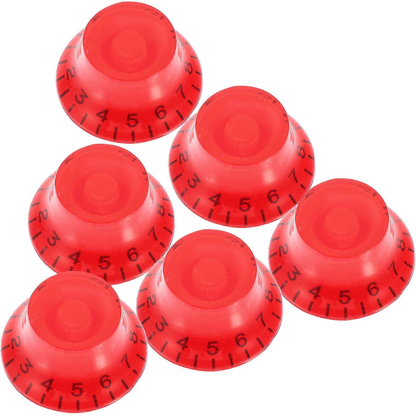 Guitar Knobs Volume Control Knobs Electric Guitar Music Playing Red Acrylic Function 6Pcs