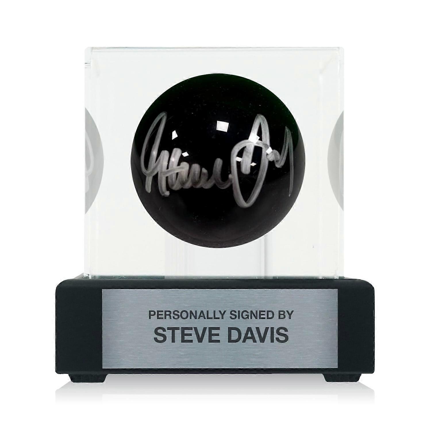 Steve Davis Signed Black Snooker Ball. Display Case With Plaque