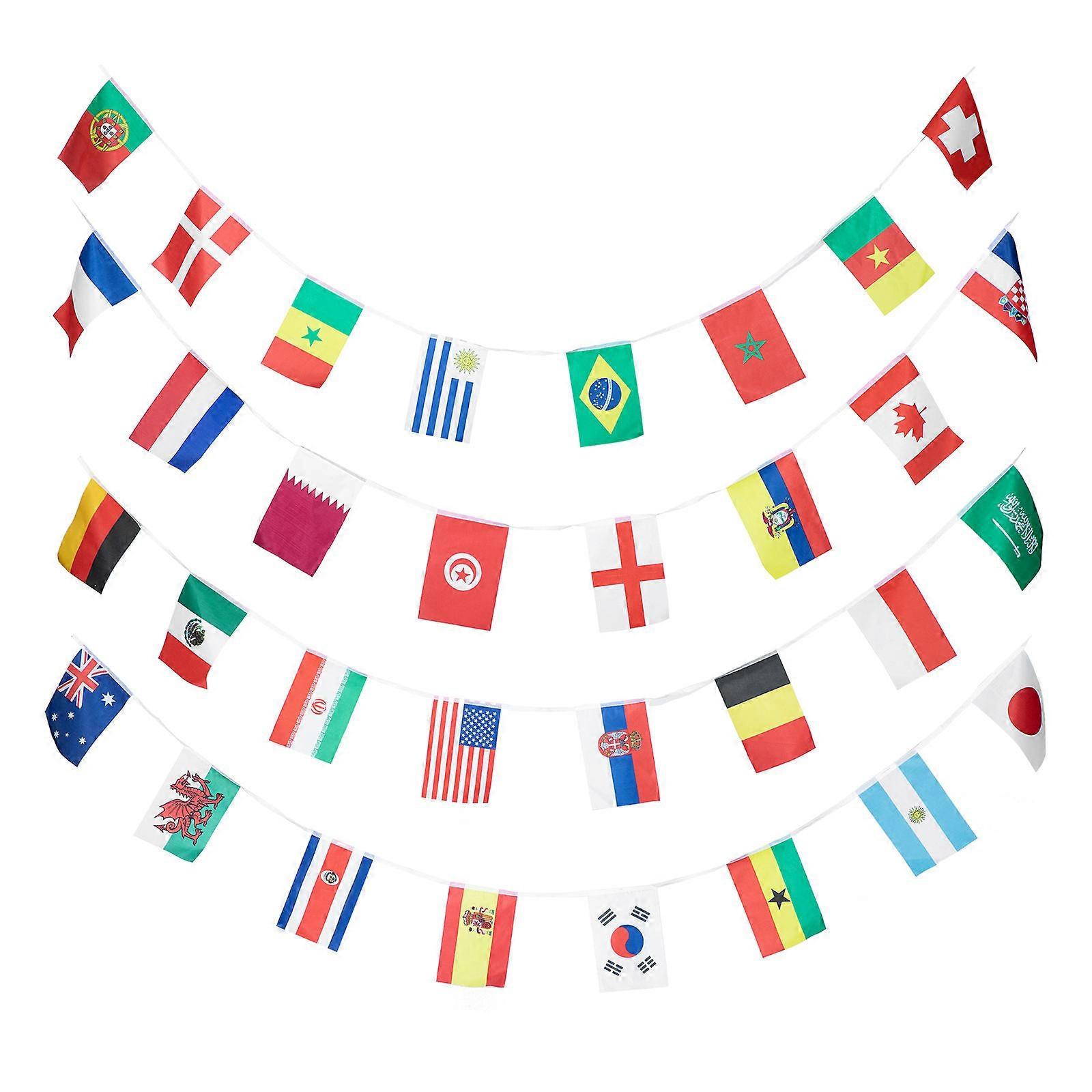 String Flags Banner For Decorating Walls Windows Or Doors 21x14cm Polyester International Flags 1Set