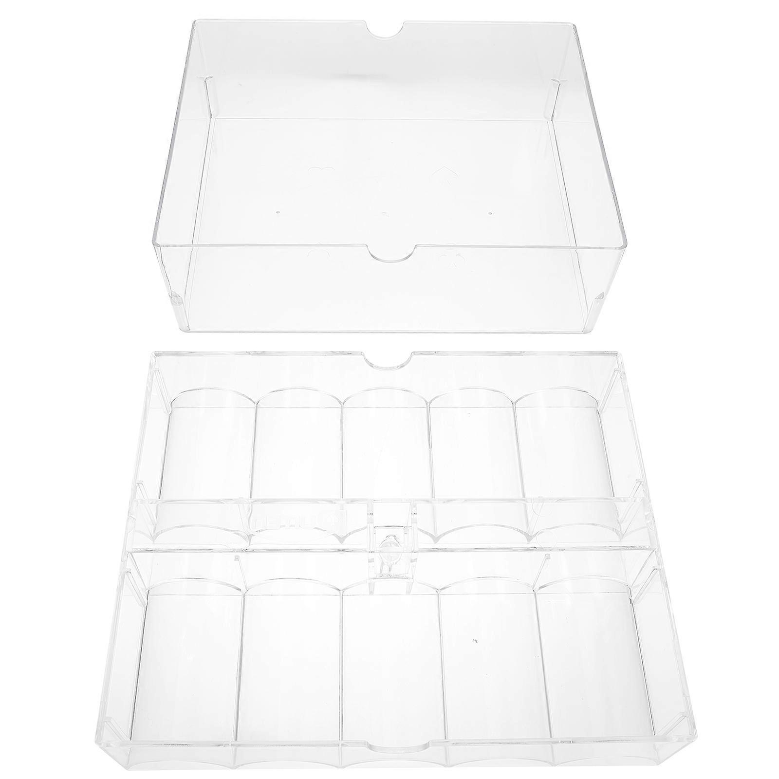 Poker Chips Organizer Clear Acrylic Case for Storage Use