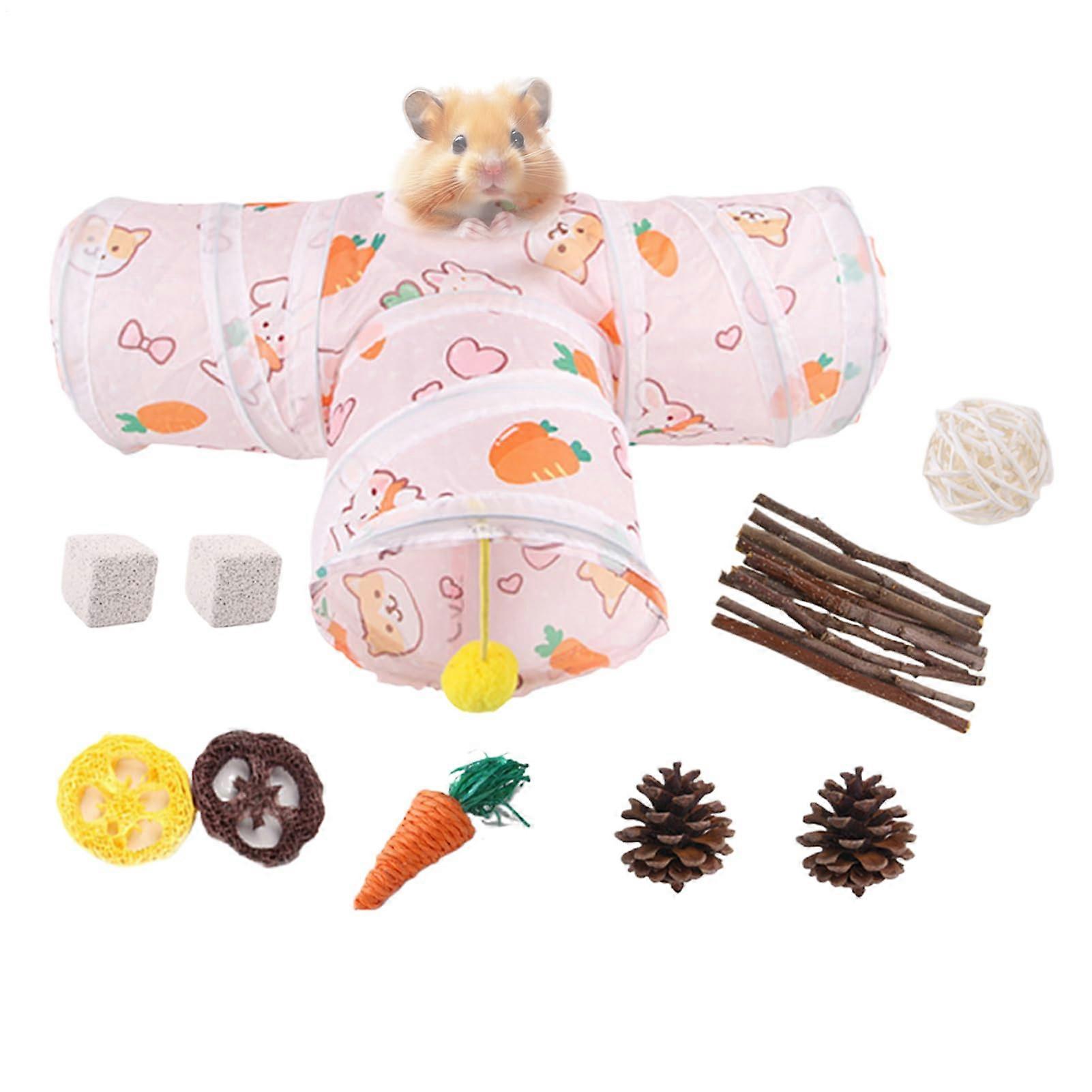 Hamster Tunnel Playground with Foldable ChewResistant Design for Exercise and Active Play