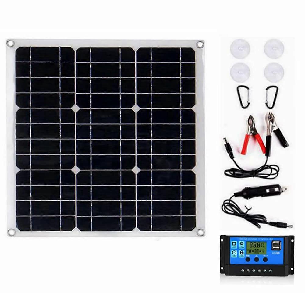 Flexible Solar Panel Kit 100W Monocrystalline  Efficiency with Controller for RV Boat Camping