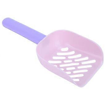 Lichtgewicht paarse kattenbakschep – Duurzame plastic schep met gebogen schepblad, verborgen haak, comfortabele grip, ideaal voor alle kattenbakken.