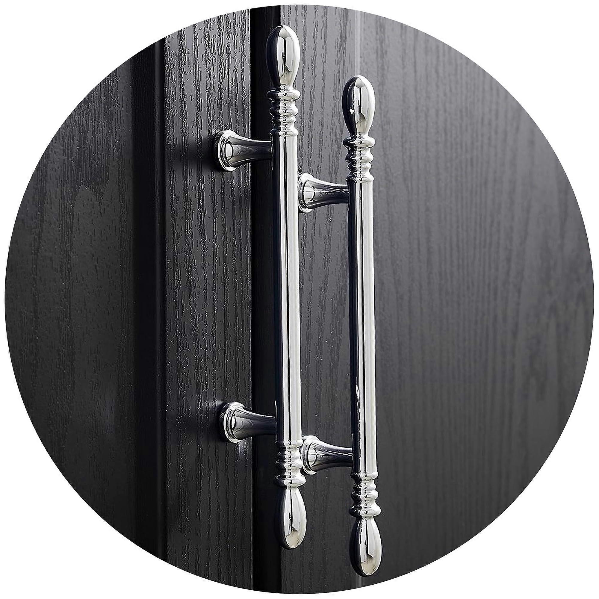 192mm Silver Cabinet Handles 6 Pack, Modern Silver Drawer Pulls for Kitchen, Brass Plated Knobs