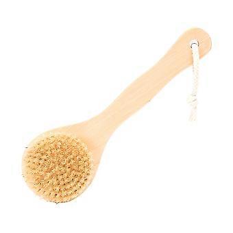 Bamboo Bristle Bathing Shower Brush Back Massage Scrubber Skin Cleaning Tool