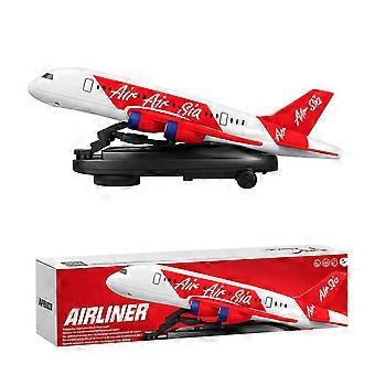 Dowmoo Rotating Airplane Toy (Red) Automatic Moving With Sound And Light Safety Material Airplane Model Children's Gift