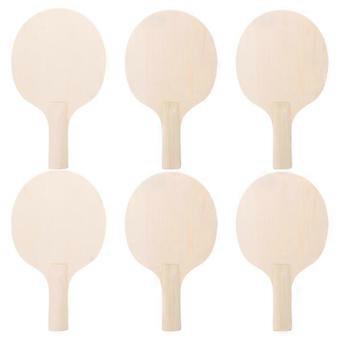 DIY Tafeltennisbatje Houten Blanks voor Sportspellen 6 Stuks Lichtgeel