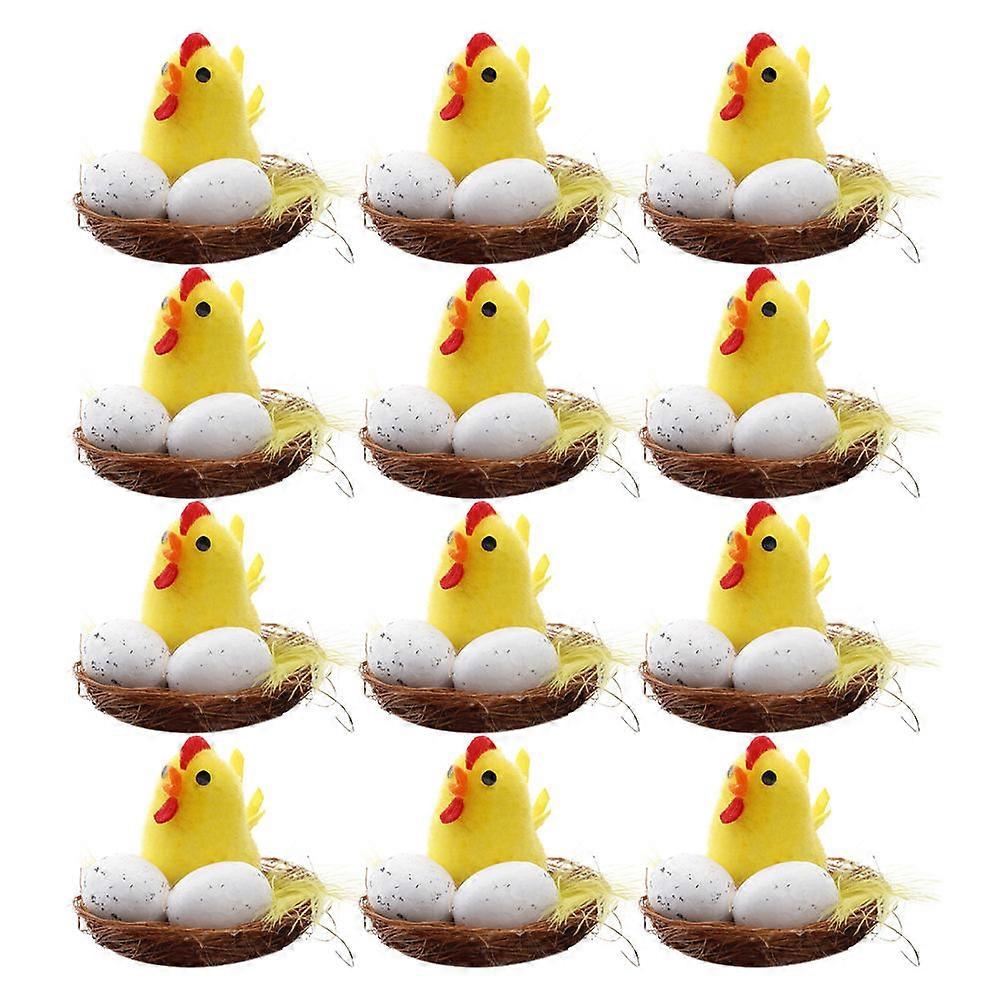 Pretty Chick Toy for Easter Decor 24Pcs Yellow Mini Chicks Set