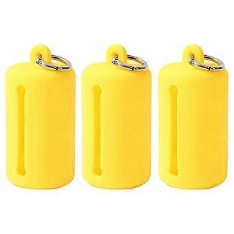 Set of 3 Dog Poop Bag Dispenser Solid Color for Pet Walking, Outings and Travel PVC Easy To Clean  Yellow